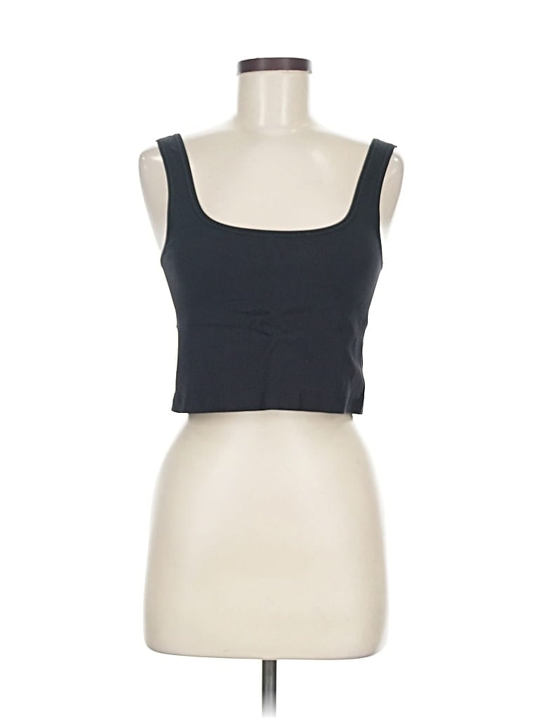 Pre-owned Athleta Tank Top Black Solid Pattern Strapless Neckline Tops