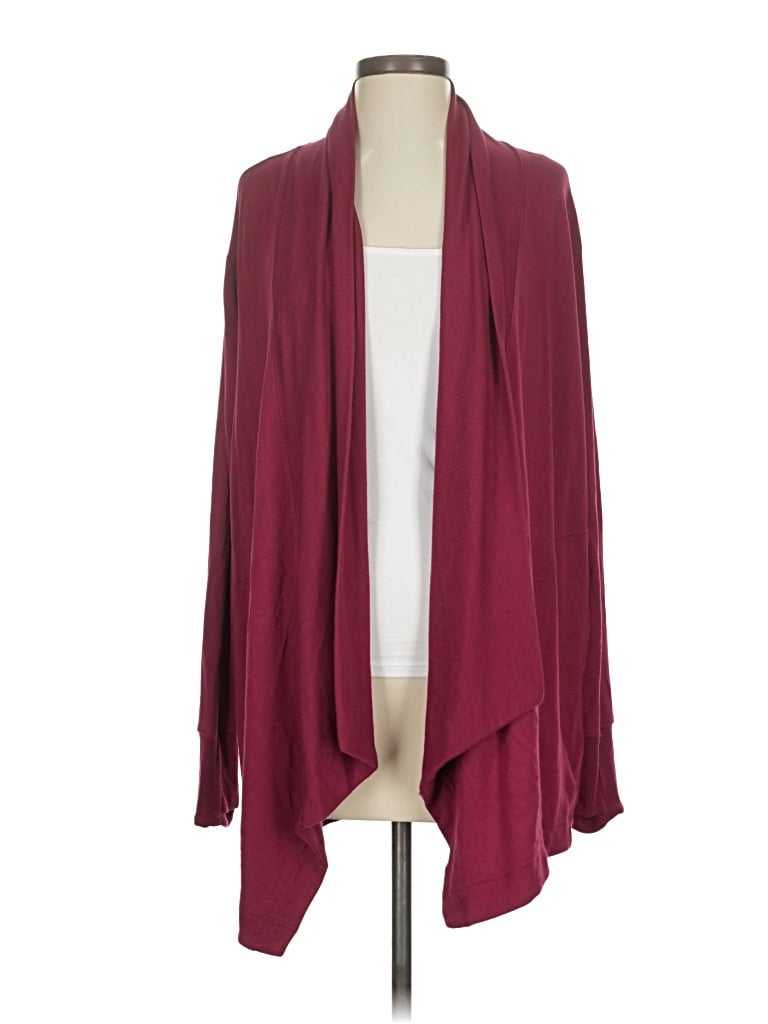 Pre-owned Athleta Cardigan Sweater In Burgundy