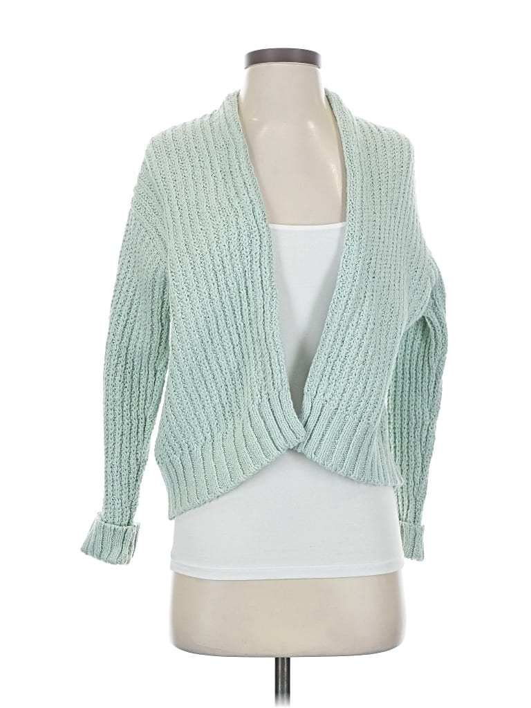 Pre-owned Eileen Fisher Cardigan Sweater In Green