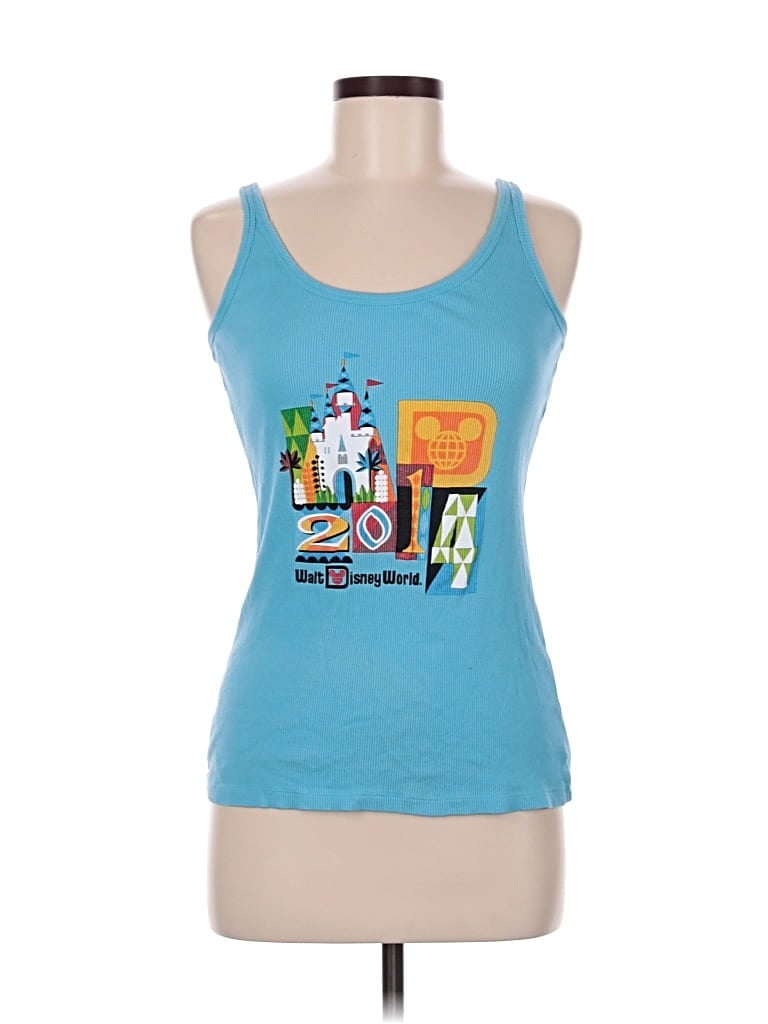 Pre-owned Disney Parks Tank Top Blue Strapless Neckline Tops