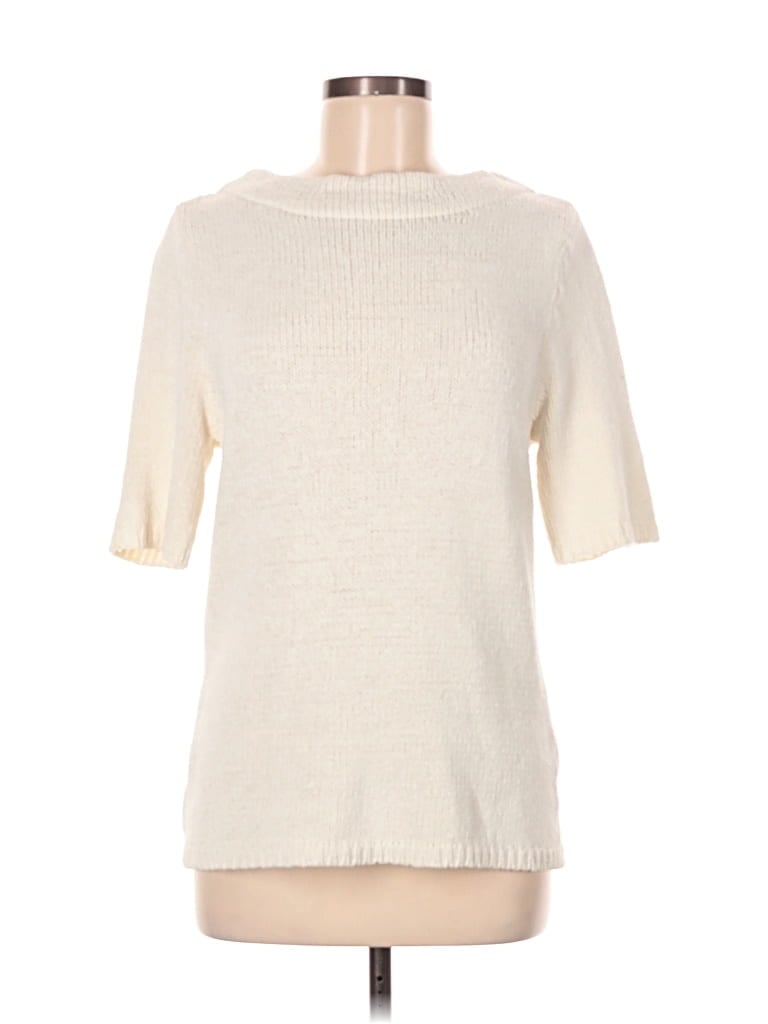 Pre-owned Talbots Turtleneck Sweater In White