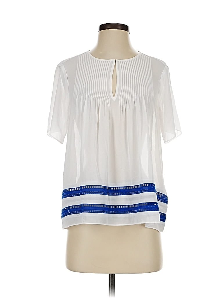 Pre-owned Michael Michael Kors Short Sleeve Blouse In White