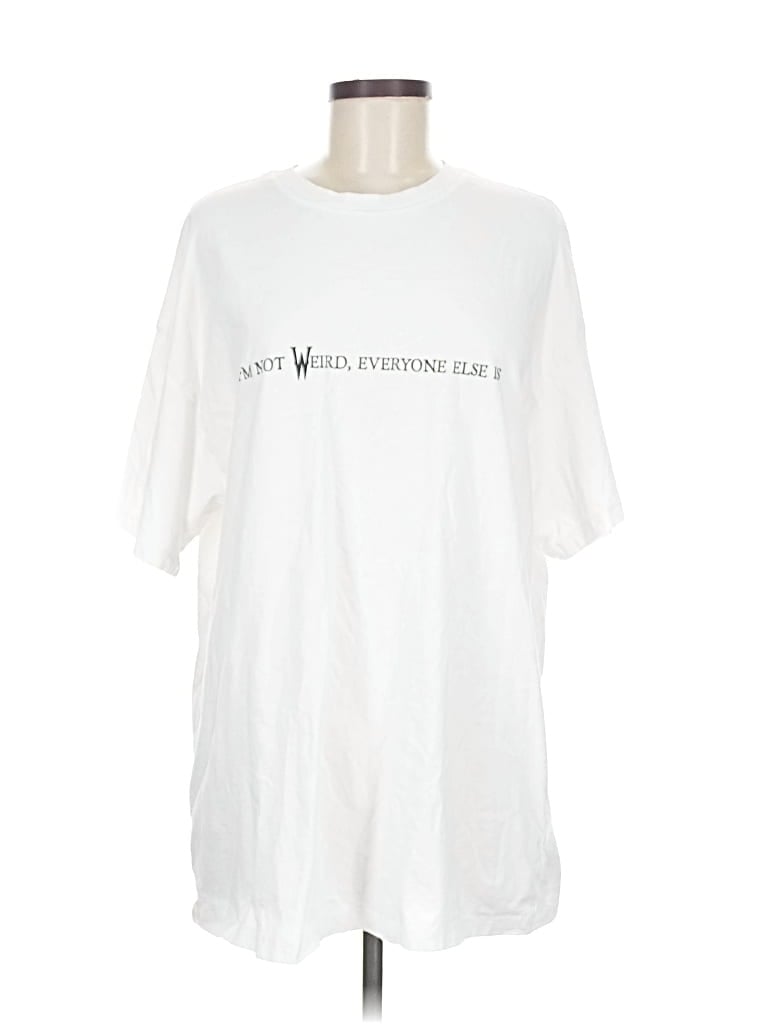 Pre-owned Divided By H&m Short Sleeve T-shirt In White