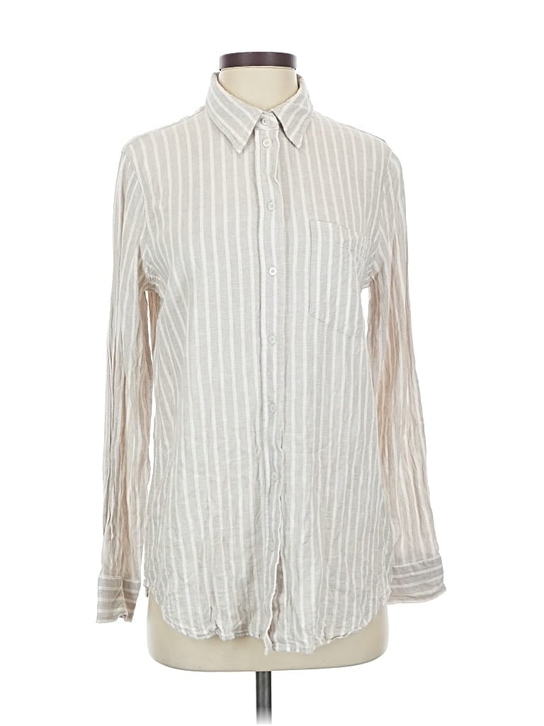 Pre-owned Gap Long Sleeve Button Down Shirt In White