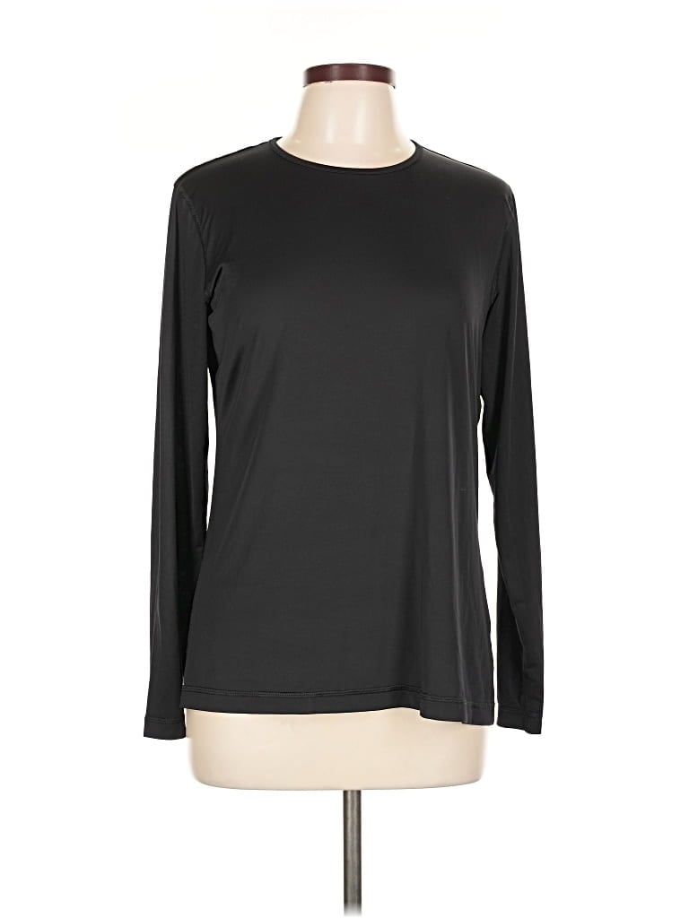 Pre-owned Lands' End Long Sleeve T-shirt In Black