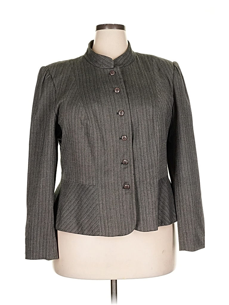 Pre-owned Lane Bryant Blazer Jacket In Gray