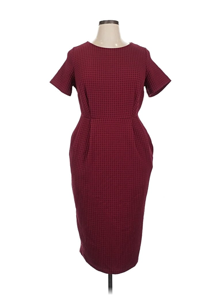 Pre-owned Asos Design Casual Dress In Burgundy