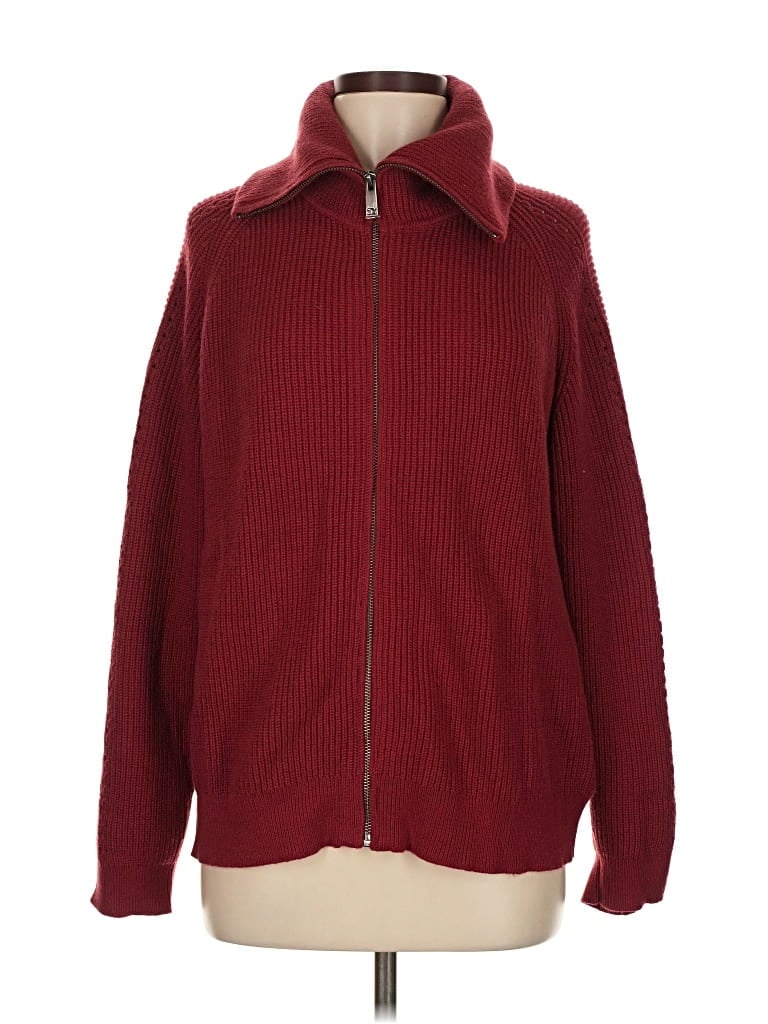 Pre-owned Jjill Cardigan Sweater In Burgundy
