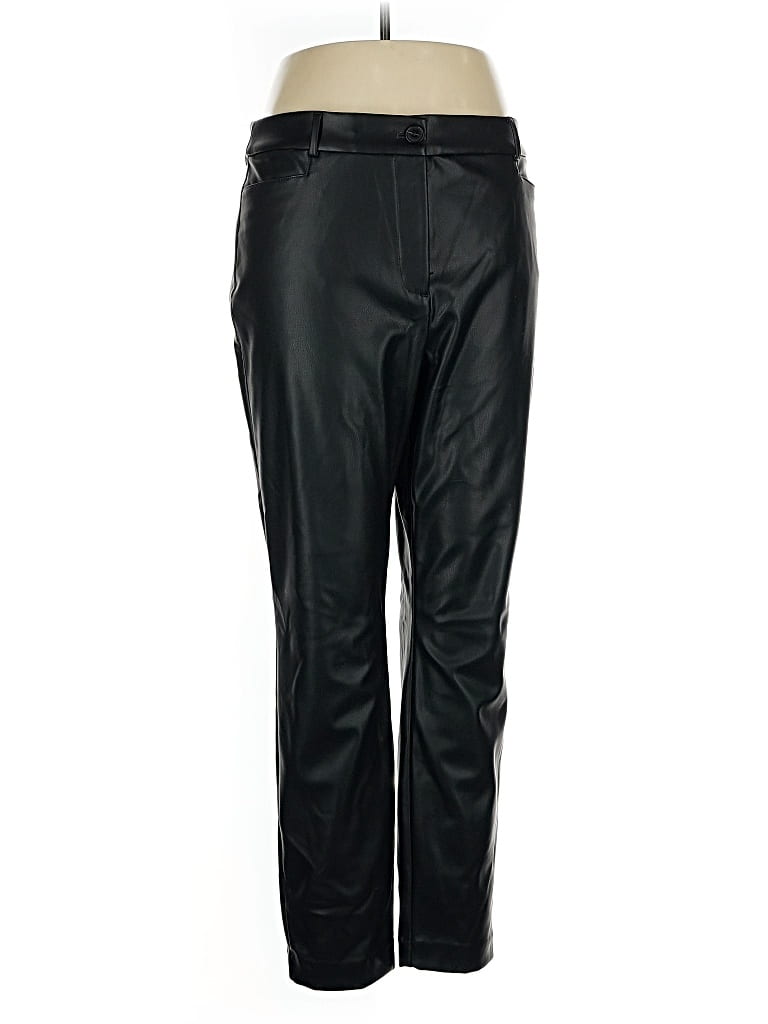 Pre-owned Ann Taylor Loft Faux Leather Pants In Black