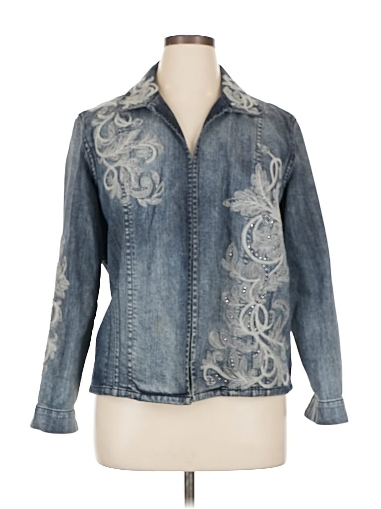 Pre-owned Chico's Denim Jacket In Blue