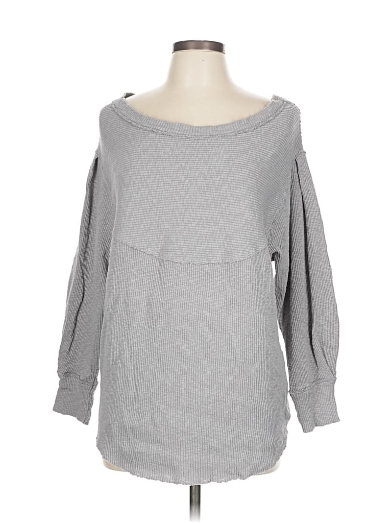 Pre-owned We The Free Pullover Sweater In Gray