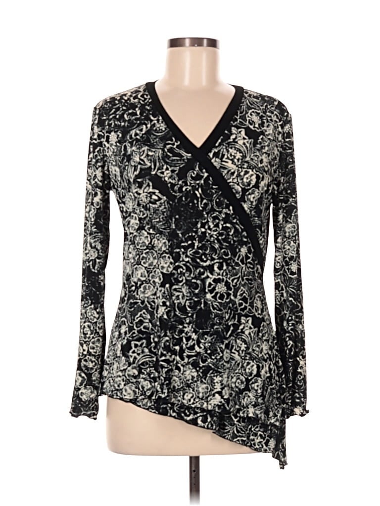 TRAVELERS BY CHICO'S Pre-owned Long Sleeve Blouse In Black
