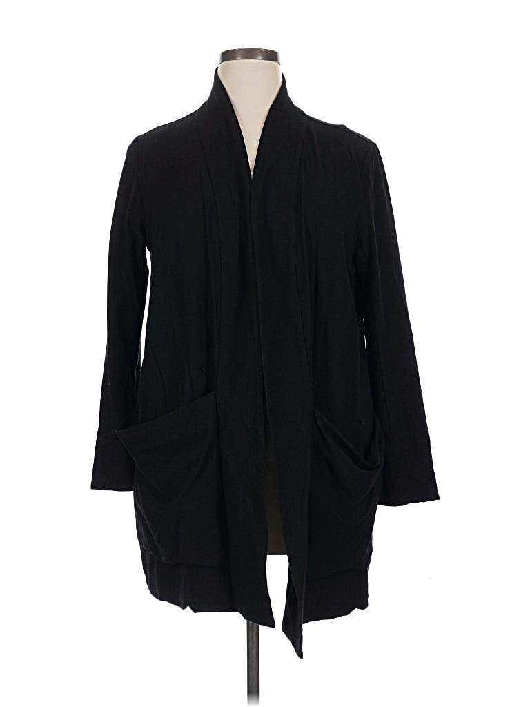 Pre-owned Eileen Fisher Coat In Black