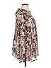 Torrid 100% Polyester Animal Print Brown White Long Sleeve Blouse Size 1X Plus (1) - photo 4