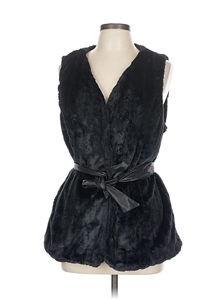 Pre-owned Weekend Faux Fur Vest In Black