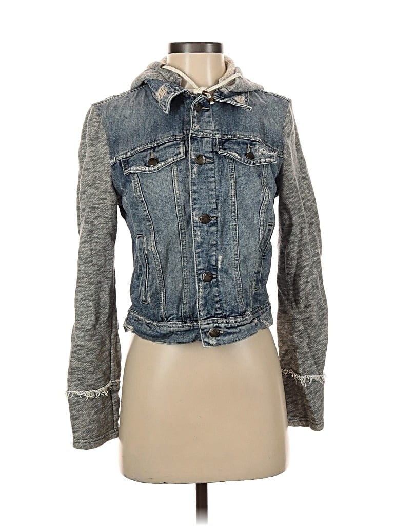 Pre-owned Free People Denim Jacket In Gray