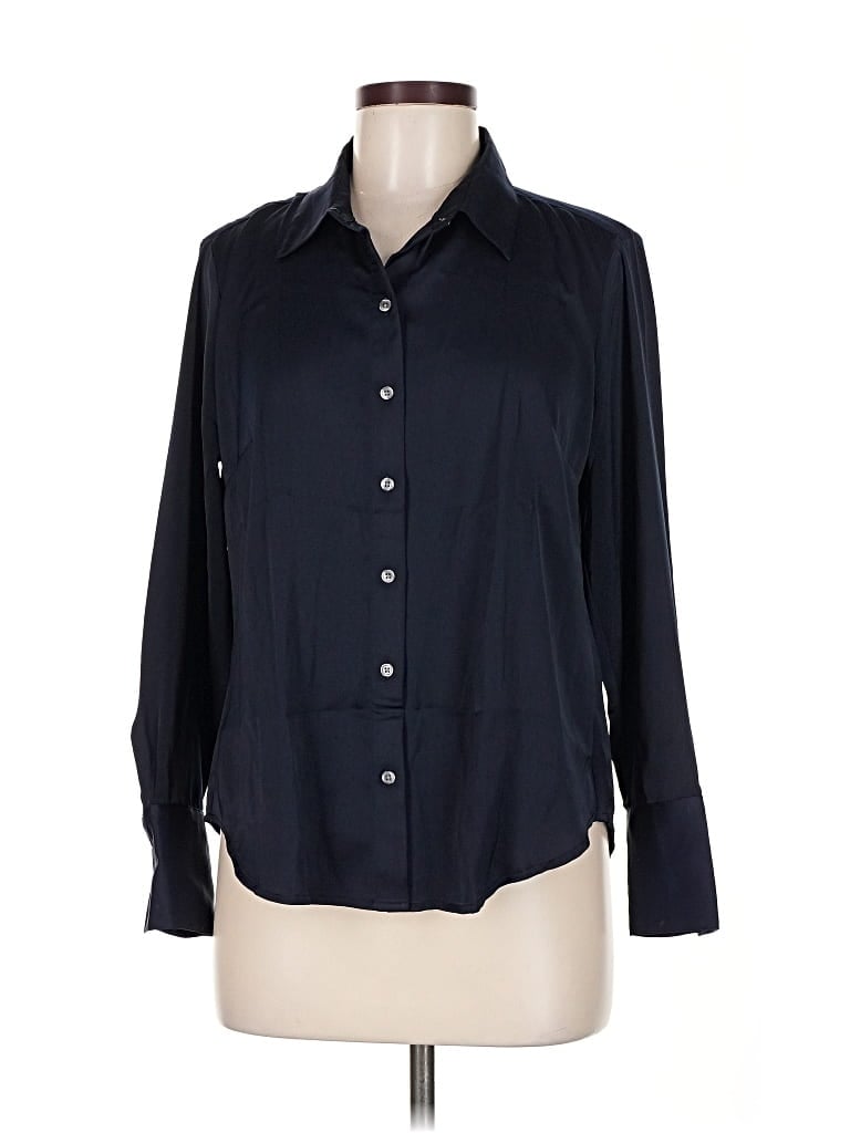 Pre-owned Banana Republic Factory Store Long Sleeve Blouse In Black