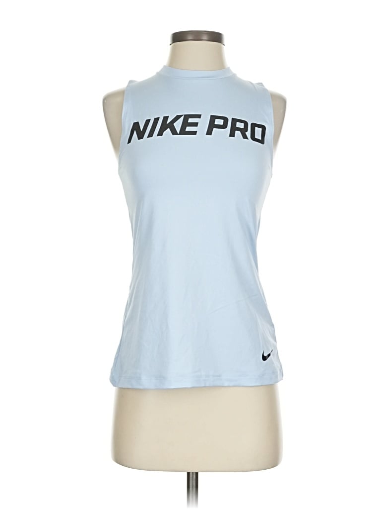 Pre-owned Nike Tank Top Blue Halter Neckline Tops