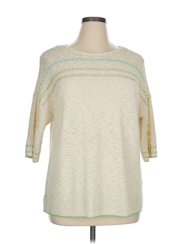 Pre-owned Jjill Pullover Sweater In White