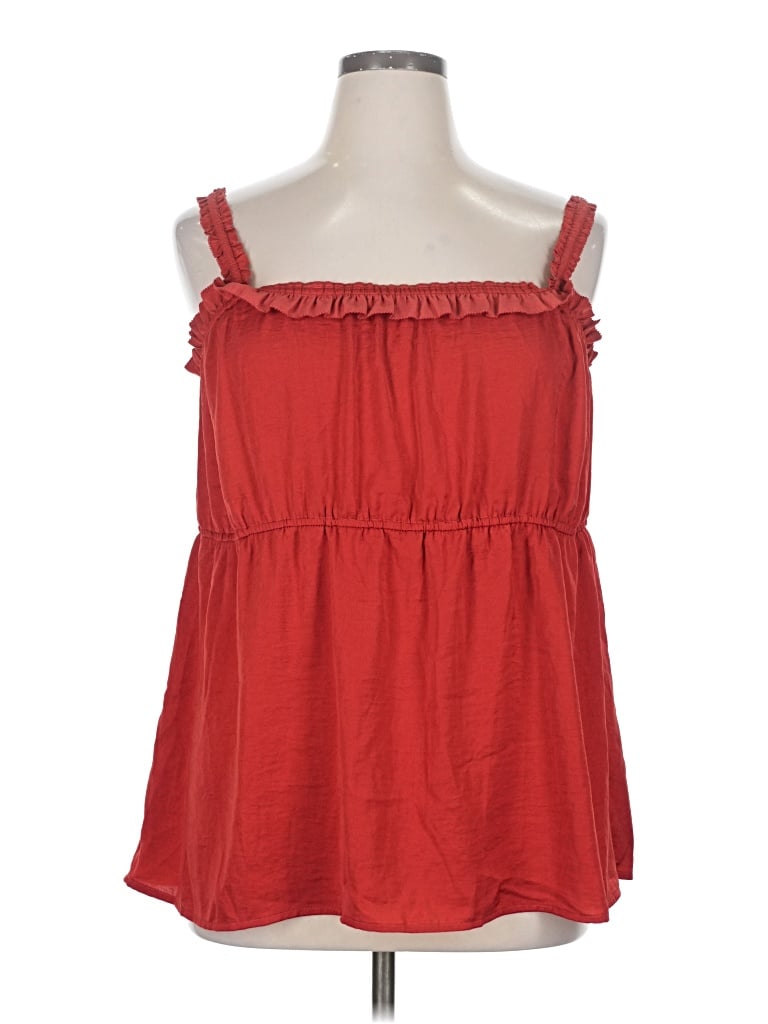 Pre-owned Grace & Lace Sleeveless Blouse In Red