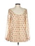 Blu Pepper 100% Polyester Tan Orange Long Sleeve Blouse Size L - photo 1
