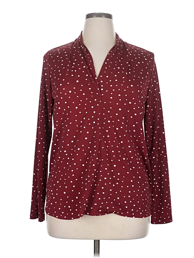 Pre-owned Unbranded Long Sleeve Blouse In Burgundy