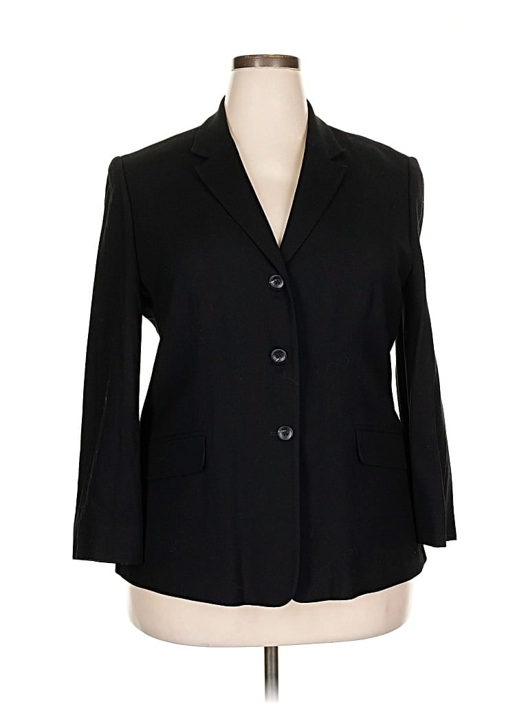 Pre-owned Lands' End Blazer Jacket In Black