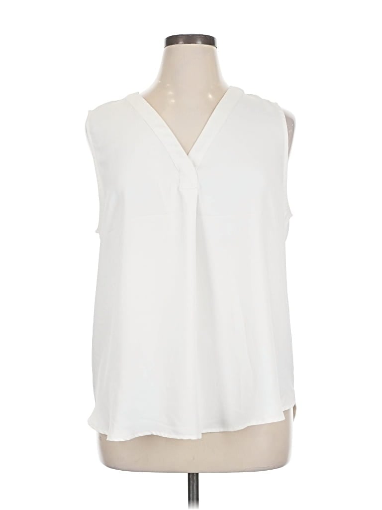 Pre-owned Ann Taylor Sleeveless Blouse In White
