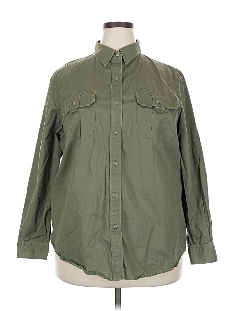 Pre-owned Polo Ralph Lauren Long Sleeve Button Down Shirt In Green