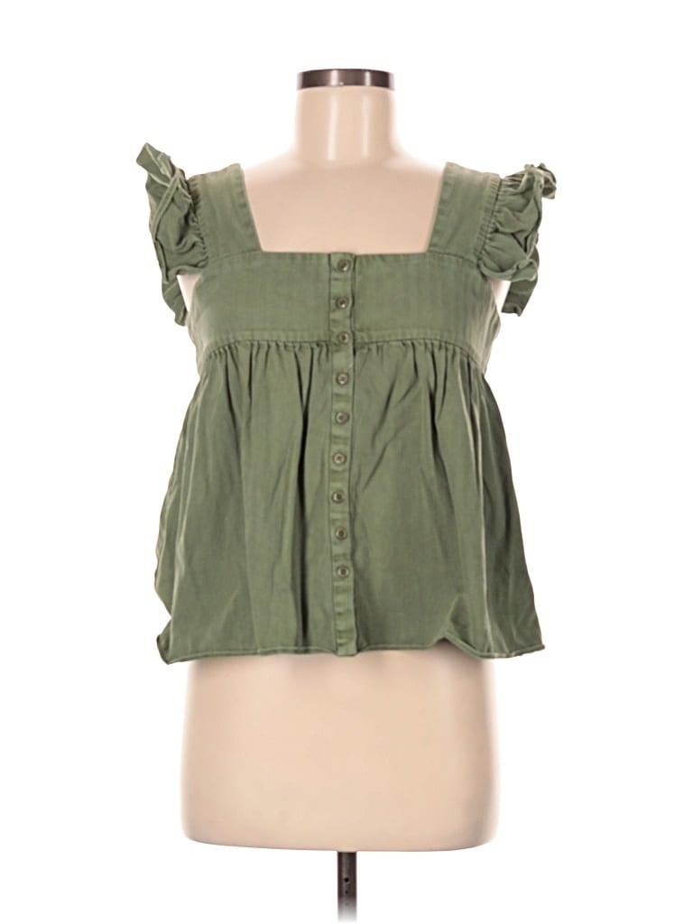 Pre-owned The Great Sleeveless Blouse In Green