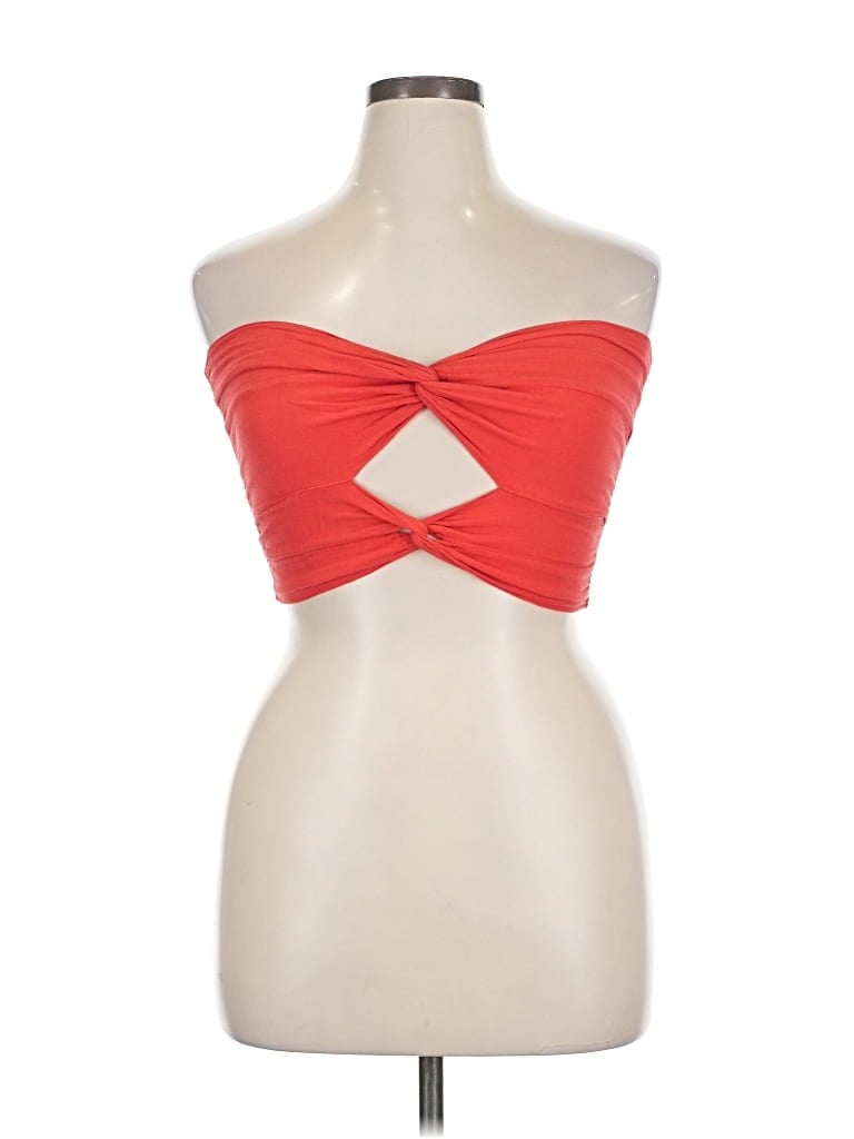 Blanco By Nature Sleeveless Top Red Strapless Neckline Tops