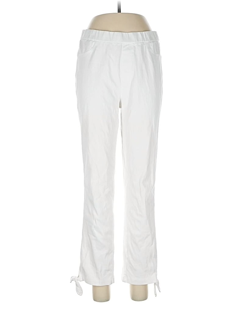 Pre-owned Isaac Mizrahi Live Casual Pants In White