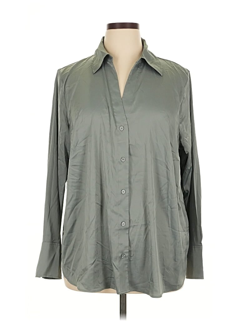 H&M Pre-owned Long Sleeve Blouse In Gray
