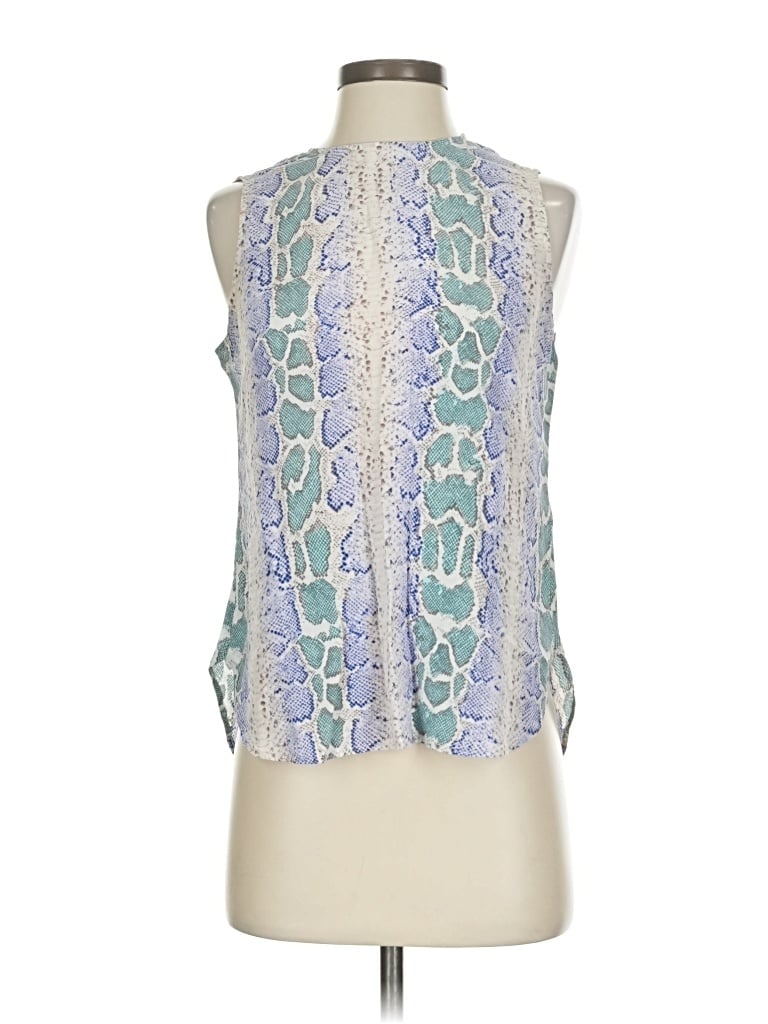 Pre-owned Equipment Sleeveless Silk Top Blue Halter Neckline Tops