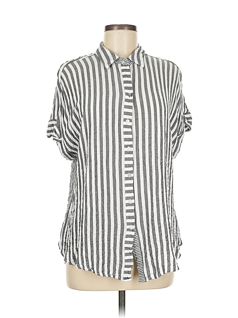 Pre-owned Jane And Delancey Short Sleeve Blouse In Gray