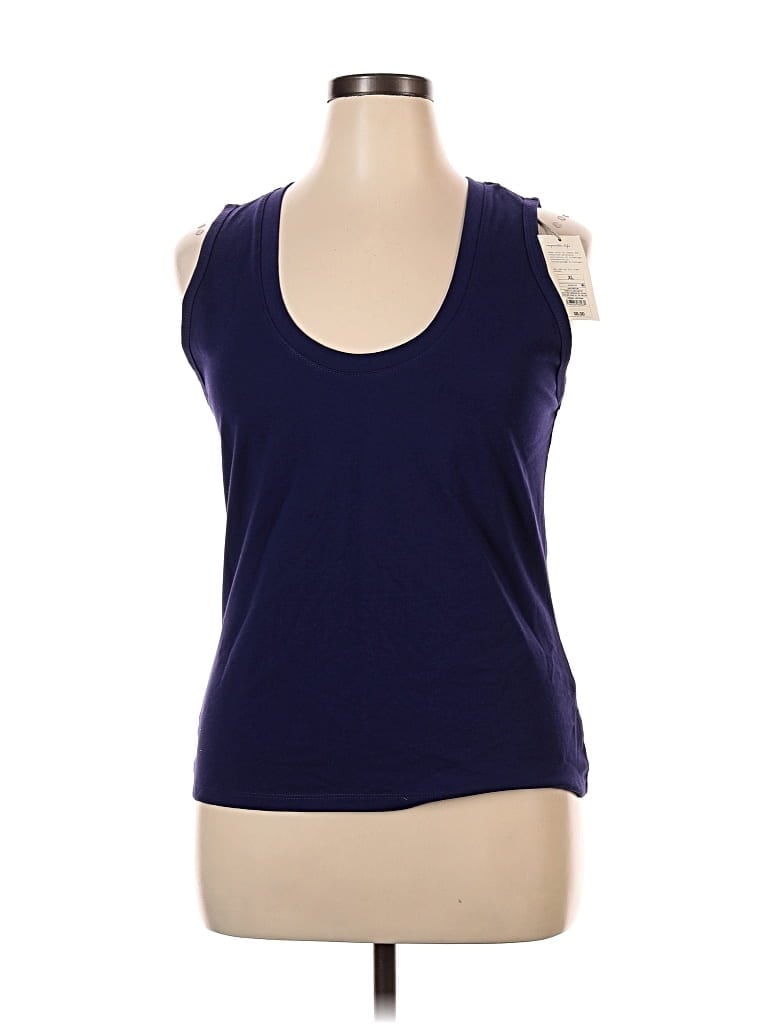 A New Day Tank Top Blue Halter Neckline Tops