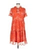 DKNY 100% Polyester Orange Casual Dress Size 6 - photo 1