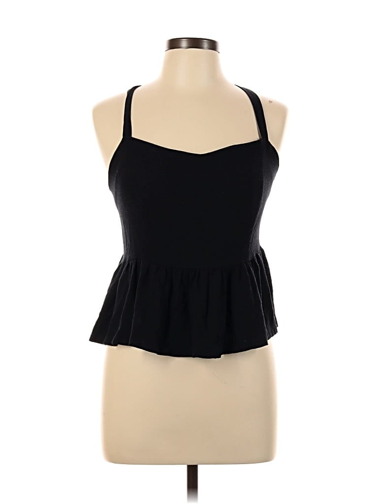 Pre-owned Shein Curve Sleeveless Top Black Halter Neckline Tops