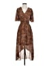 MELLODAY 100% Polyester Paisley Brown Casual Dress Size XS - photo 1
