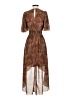 MELLODAY 100% Polyester Paisley Brown Casual Dress Size XS - photo 2