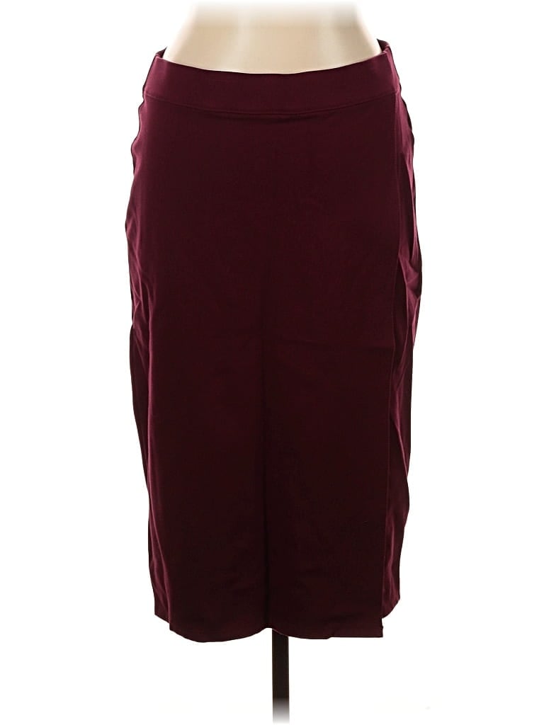 Pre-owned Liz Claiborne Casual Skirt In Burgundy