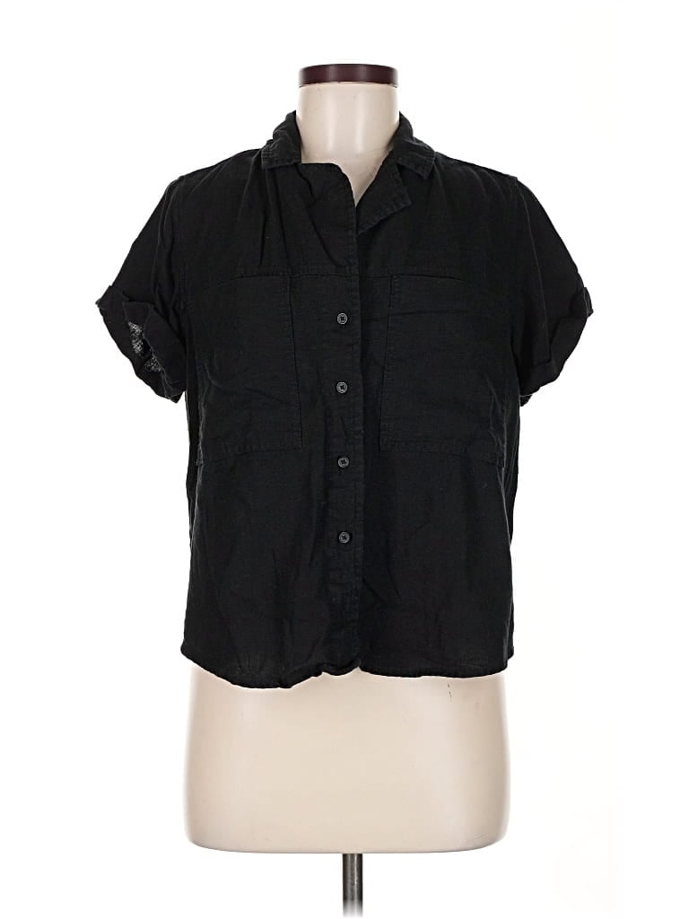 Pre-owned Universal Thread Short Sleeve Blouse In Black