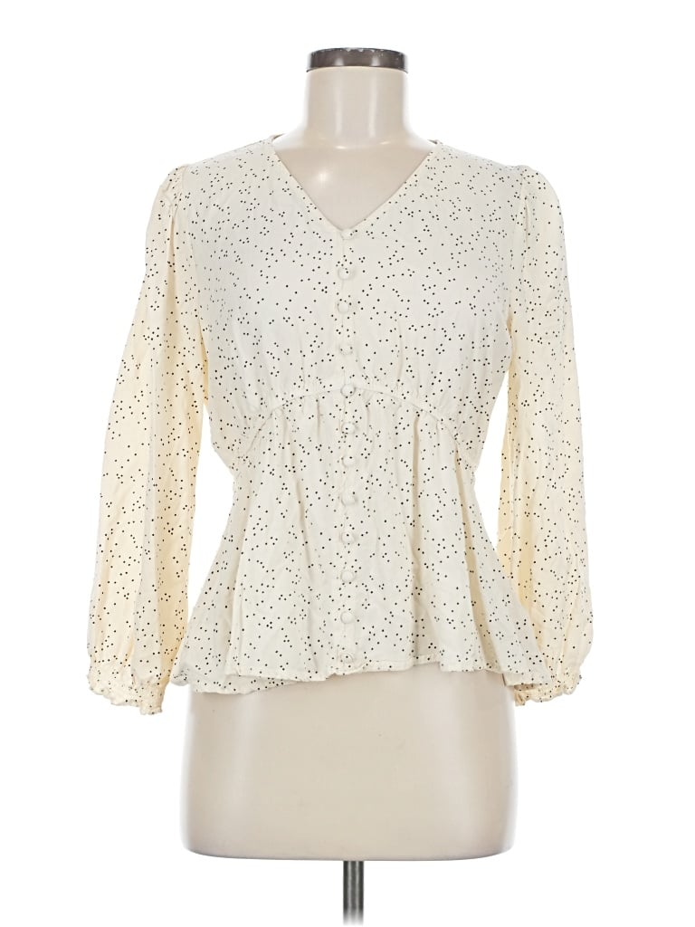 Pre-owned Fun2fun 3/4 Sleeve Blouse In White