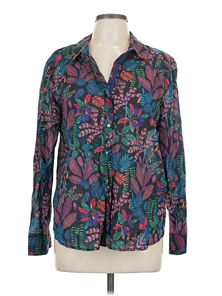 NIC + ZOE Pre-owned Long Sleeve Button Down Shirt In Blue