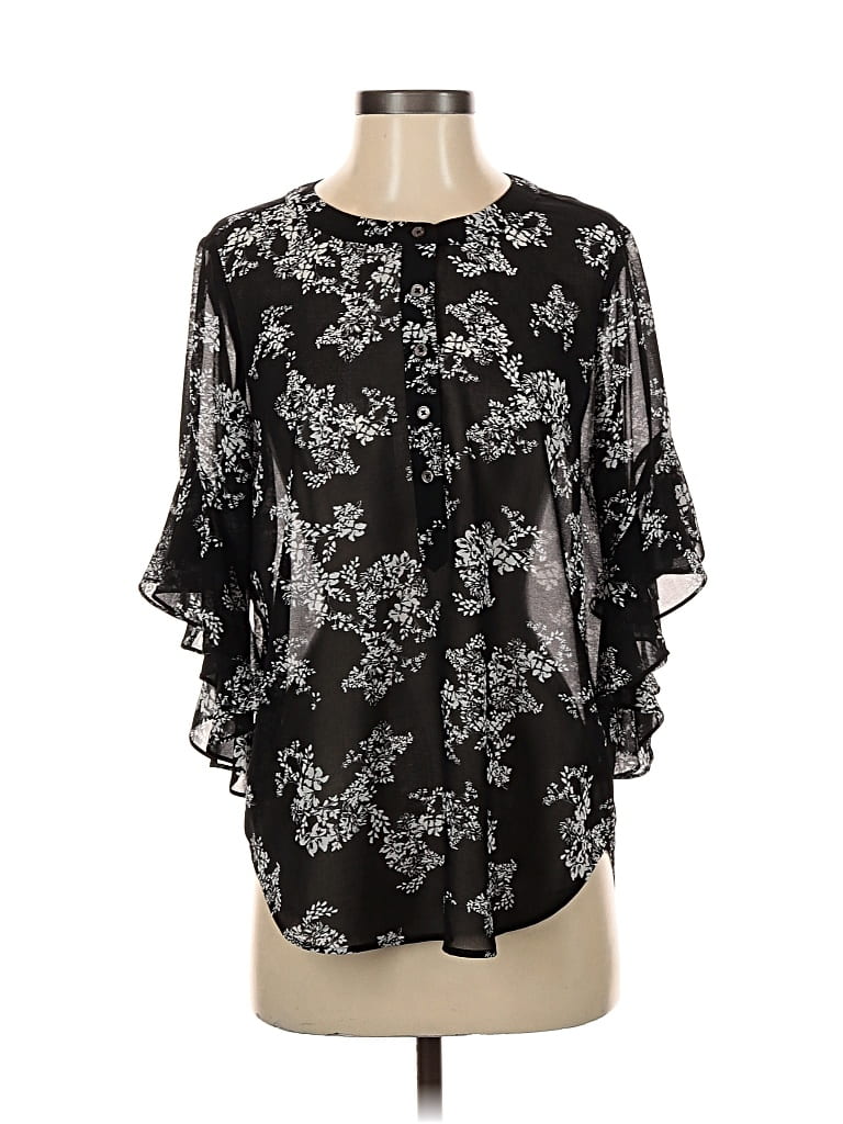 Pre-owned Vince Camuto 3/4 Sleeve Blouse In Black