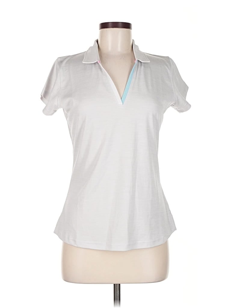 Pebble Beach Short Sleeve Polo Shirt In Silver