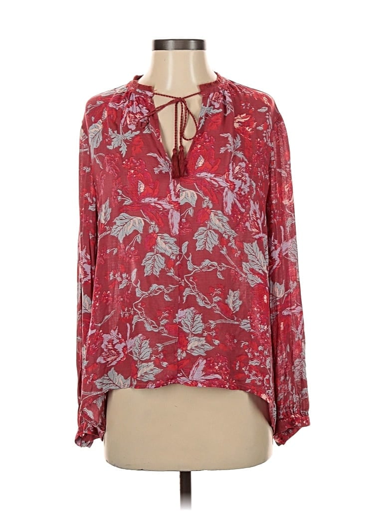 LUCKY BRAND Pre-owned Long Sleeve Blouse In Red