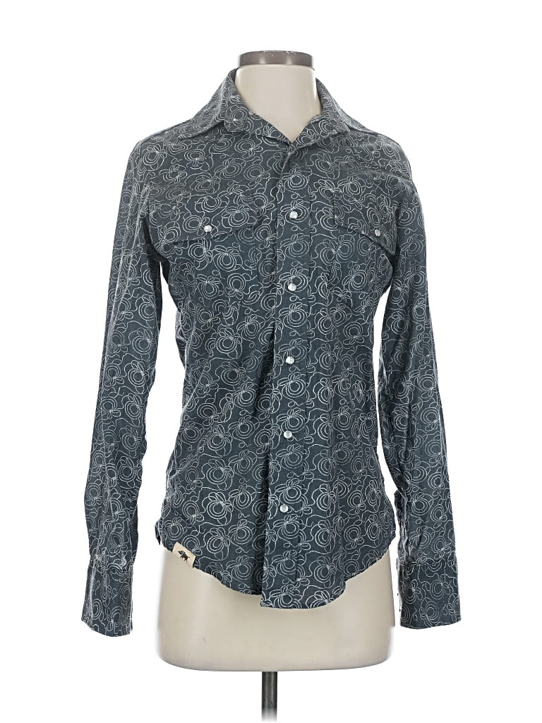 Pre-owned Assorted Brands Long Sleeve Button Down Shirt In Gray