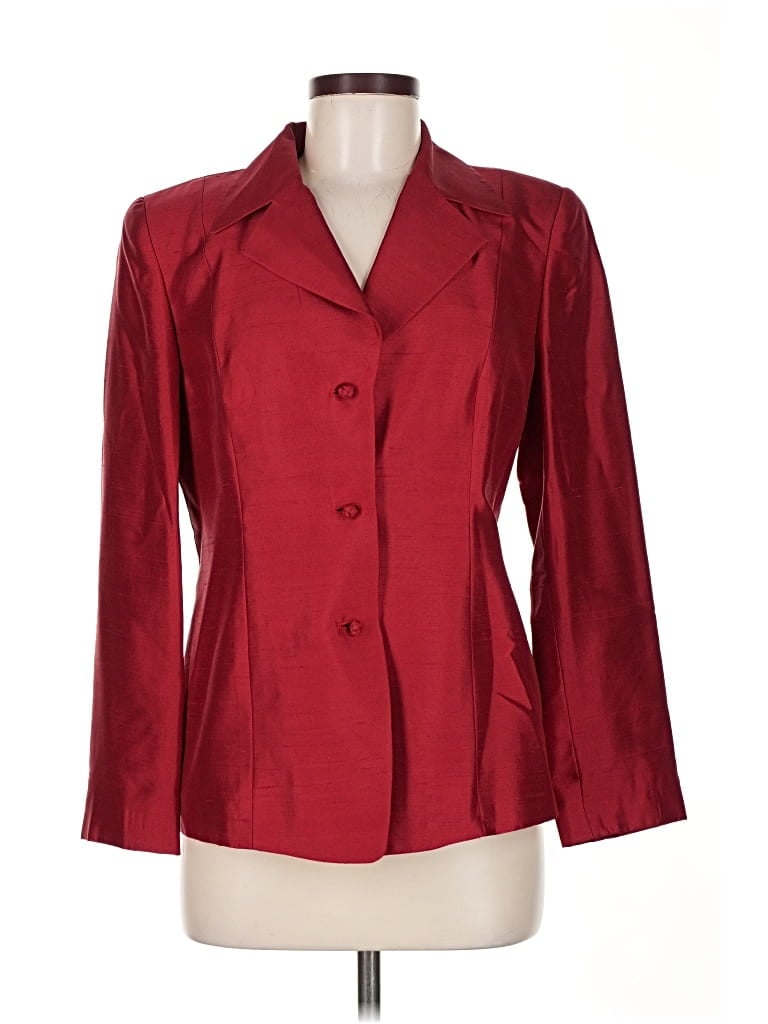Pre-owned Dana Buchman Silk Blazer Jacket In Red