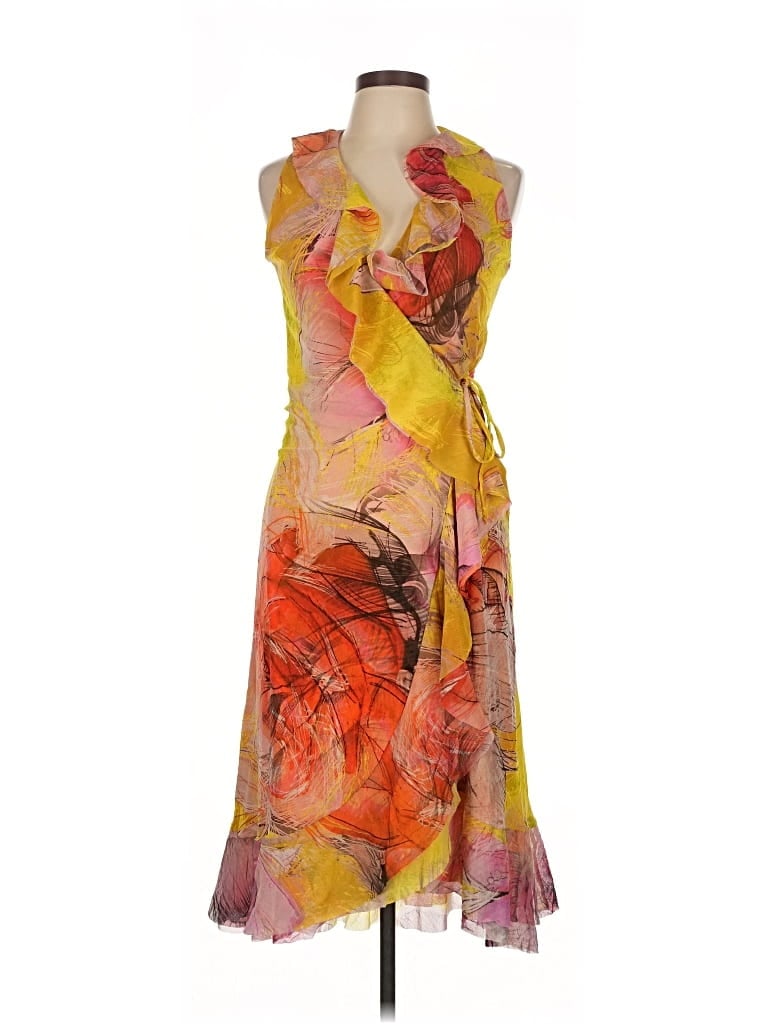 Pre-owned Fuzzi Cocktail Dress In Yellow